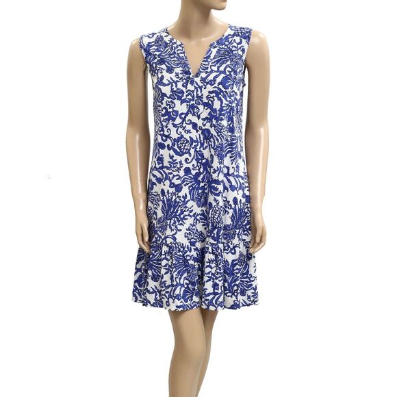 Lilly Pulitzer Dresses & Skirts - Lilly Pulitzer Ocean Toile Printed Mini Dress Ruffle Resort Beach M New 282366